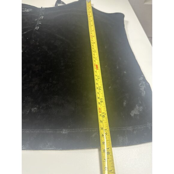Lucky‎ Brand Black Crushed Velvet Tank in Size Large With Button Detail - Picture 6 of 8